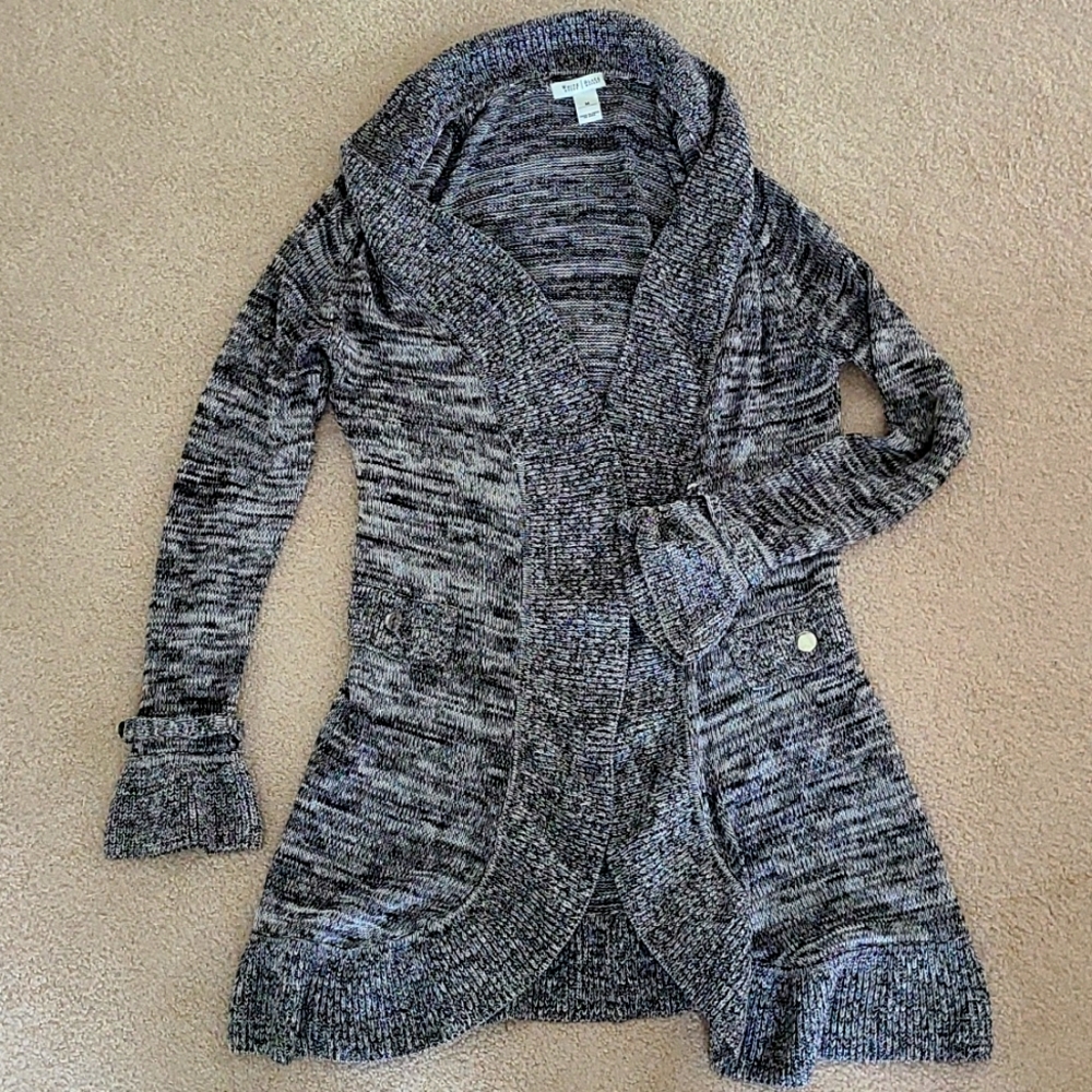 White House Black Market Cardigan Sweater Size M Colors black grey white silver